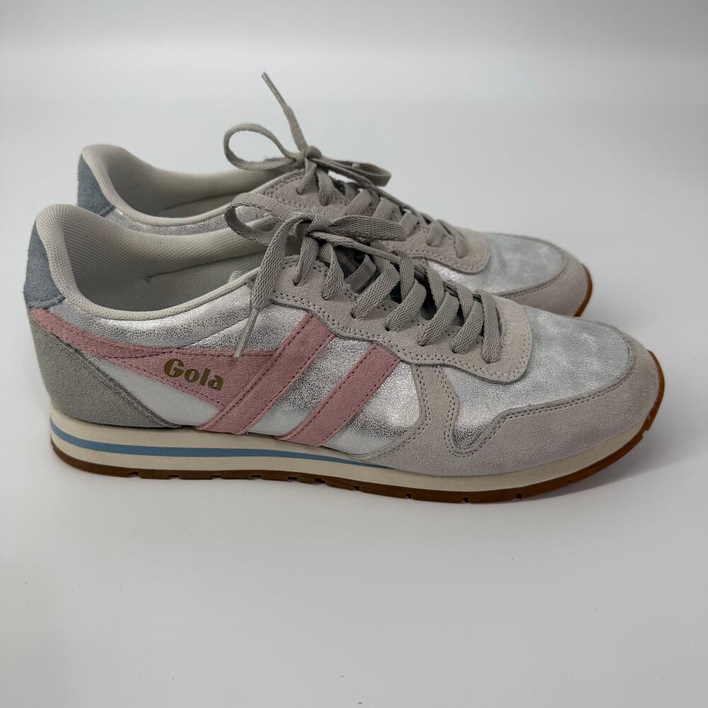 Gola Daytona Blaze CLB338 Silver Chalk Pink LT Blue Gray Sneakers SZ 11